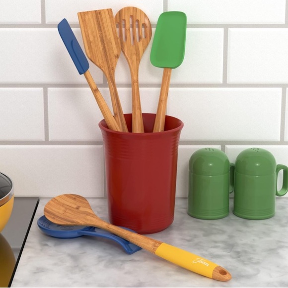 NWT-Fiesta 5 piece Bamboo Silicon Utensil Set - Picture 7 of 9